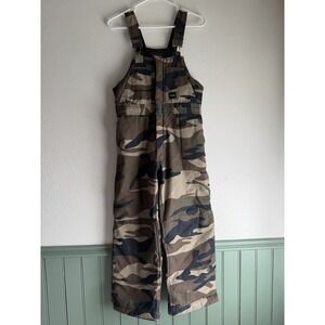 Walls Kids Grow Boys Insulated Overalls Bib Camo XL 16 Quilt Lined Kidz Hunting